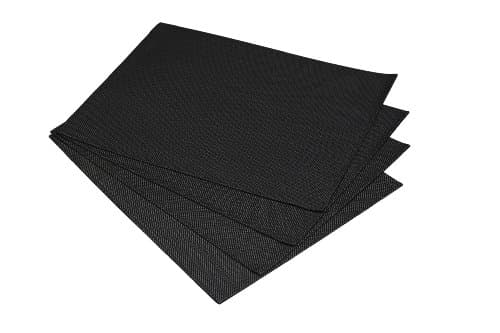Casual Dining Black Indoor/Outdoor Pack Of 4 Placemats 16in x 12in (40cm x 30cm)