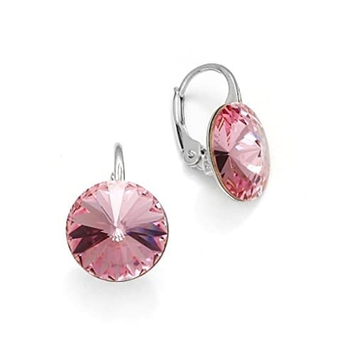 Exclusive Swarovski Crystals in Ana Morales Women's Earrings 925 Sterling Silver light rose