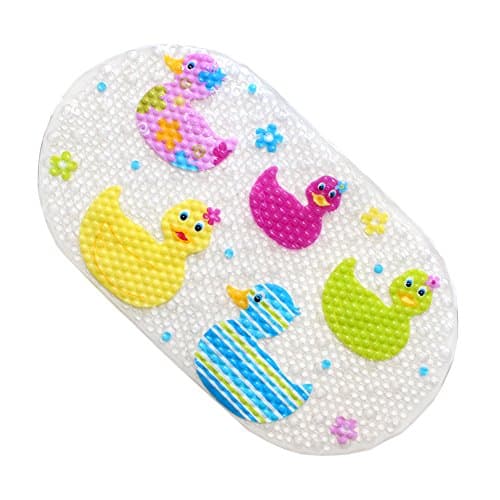 Egomarket Bath Mat Baby Non-slip Bathtub Mat . PVC Bathroom Rugs for Shower (Colorful Duck)