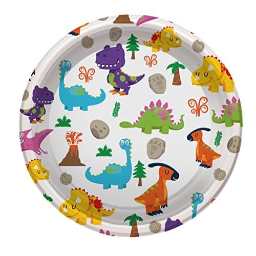 Plastic plates design Dinosaurs - 18 cm - 6 units