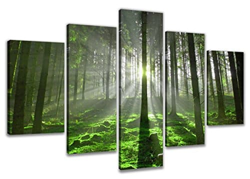 Visario 6312 Canvas Forest image composed of 5 Pieces, 200 x 100 cm