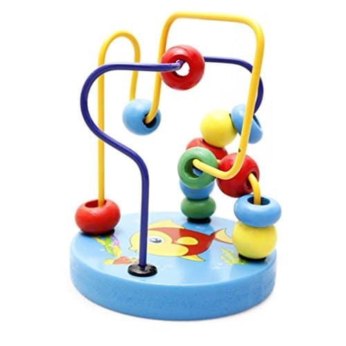 Interactive Baby Monkey Climbing Stand, OULucicy Mini Wooden Around Beads Babys Monkey Jungle Swing jungle Gym Playset Monkey Platform Toys, Intellectual Development Educational (Blue)