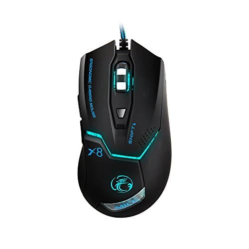 Ergonomic 6-Button Gaming Mouse,800/1200/1600 DPI Adjustable, Wired 500Hz USB Gaming Mouse.