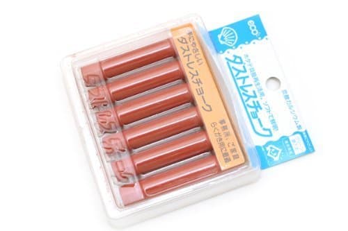 Rikagaku Dustless Chalk, 6-Piece, Brown (DCC-6-BR) by Rikagaku