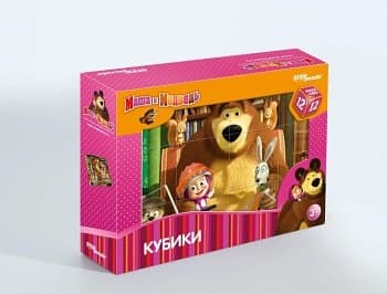 12 кубиков «Маша и Медведь» 87134 12 cubes «Masha and the Bear»