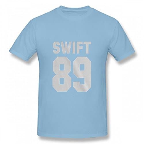 LOJSAQ Swift 89 Tshirt Cool Print T-Shirts Valentine Day Men's Tee Sky Blue