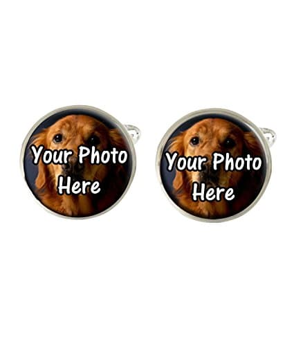 Your Golden Retriever Photo Personalised Pet Dog Mens Cufflinks Birthday Fathers Day Gift