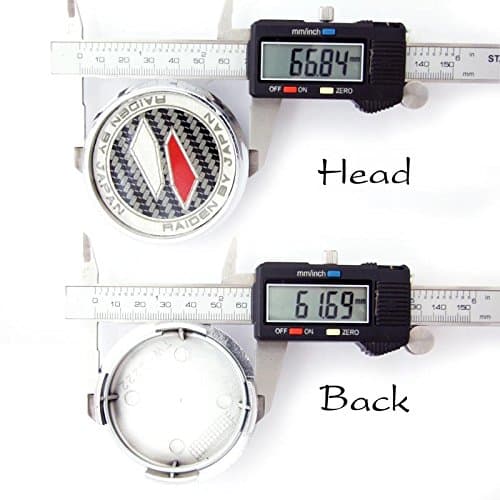 LENSO 4PCS Raiden Hub Caps Wheel Center Cap D1= 62mm. D2= 67mm.Wheel Rim 15" 16" 17"