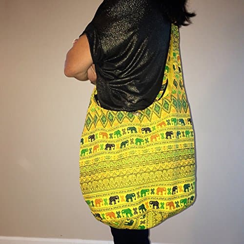 Thai Cotton Hippie Hobo Sling Crossbody Bag Messenger Purse Ethnic Elephant Parade