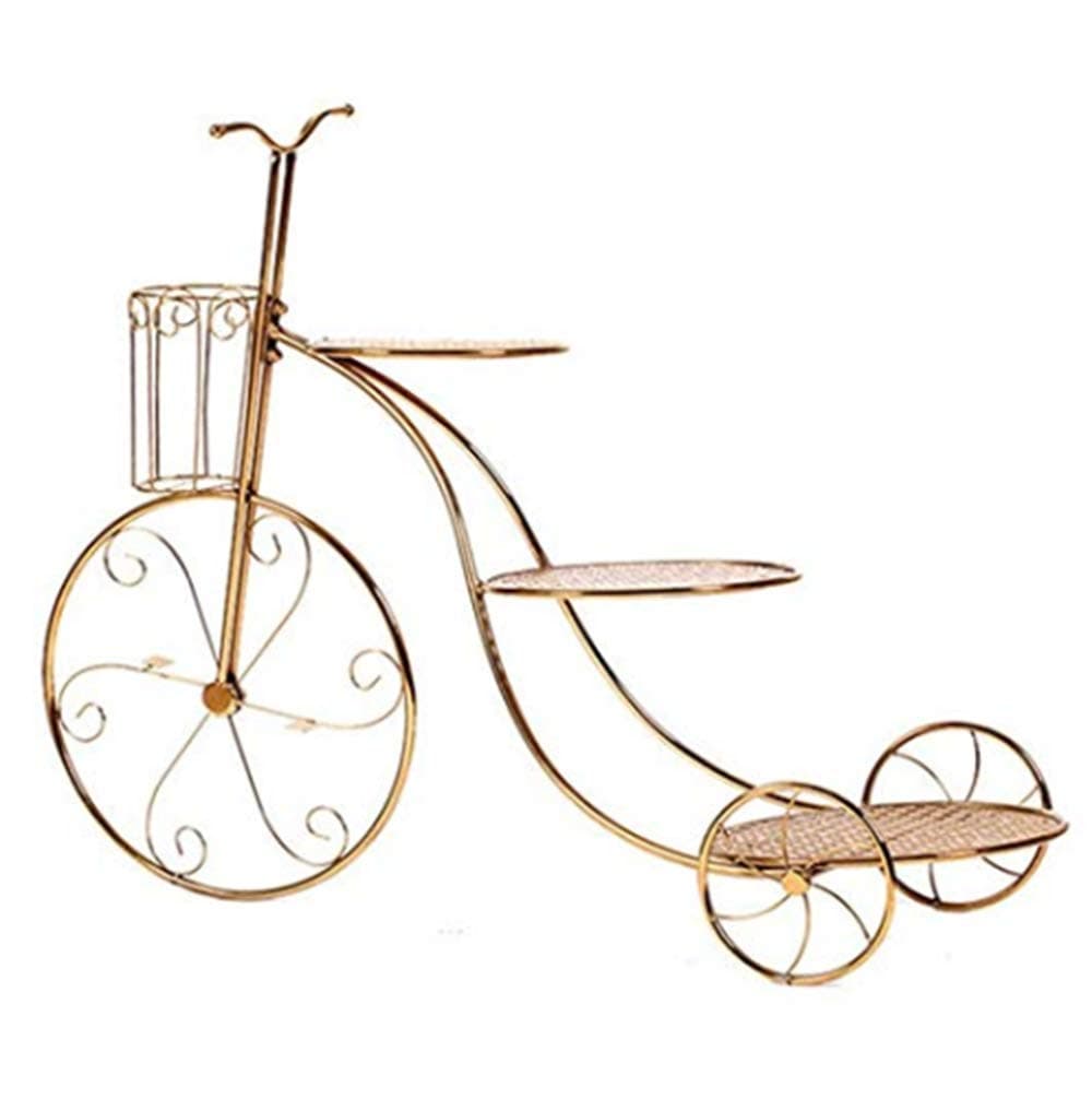 LZ 3 Tiers Cake Display Stand,3-Layer Wrought Iron Bicycle Dessert Cake Fruit Stand Cake Stand Formal Banquet Birthday Party Or Daily Use,Gold