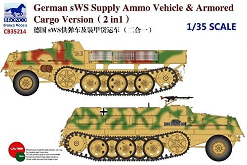 BNC35214 1:35 Bronco German sWS Supply Ammo Vehicle & Armored Cargo Version (2 in 1) [MODEL BUILDING KIT]