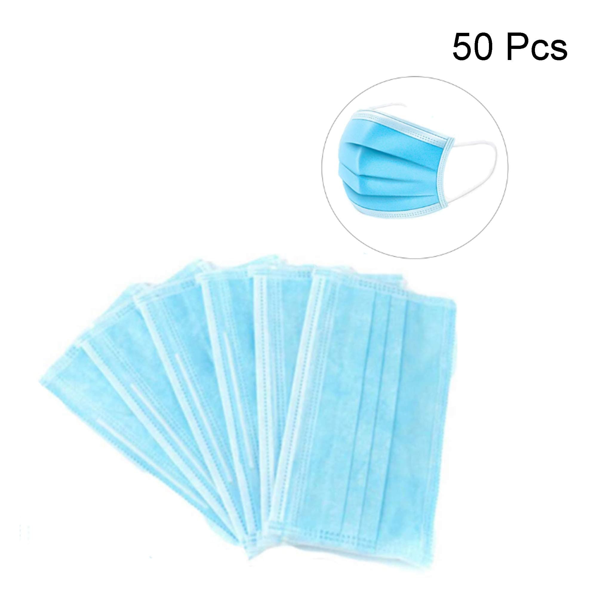 dishidao Face Masks Disposable, with Elastic Ear Loop 3 Ply Mouth Face Masks, Breathable and Comfortable Filter Safety Mask for Blocking Dust and Air Pollution