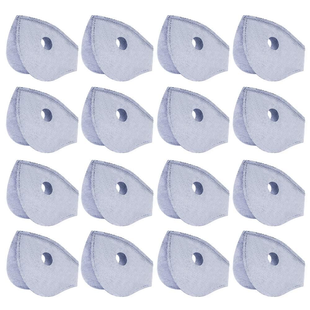 16 Pack Mask Filter Cotton Sheet for Cycling Dust Prevention Mask, 5 Layers Activated Carbon Filtration Dust Mask Replacement Air Filter for Exhaust Gas, Pollen Allergy, PM2.5, Outdoor Activities