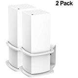 Wall Mount Holder Bracket for Linksys Velop Mesh Router, Sturdy Acrylic Node Stand Space Saving Fits Tri-Band AC6600, AC2000, WHW0301, WHW0302, WHW0303 White 2 Pack