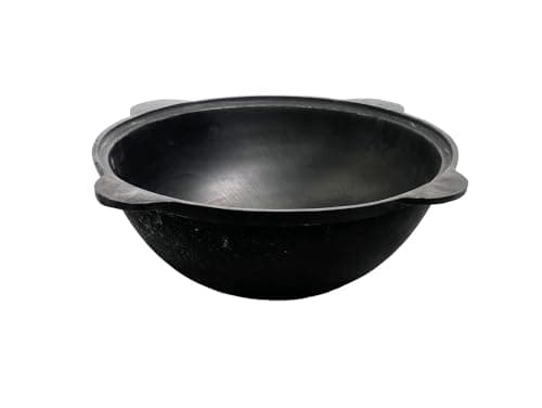MangalGrills Cast Iron Uzbek Traditional Kazan Cauldron - 6L Capacity - Qozon Qazan Kadai Caldero Pilaf Plov Lagman Shorpa