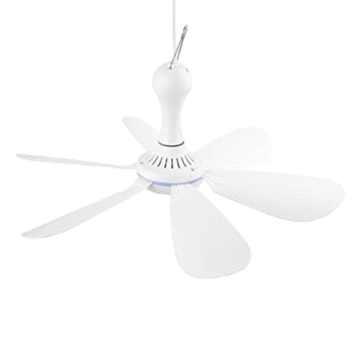 VizGiz Small USB Ceiling Fan DC 5V Air Circulator Fan 6 Detachable Blades Portable Hanging Ceiling Fans for RV 5th Wheel Camper Trailer Boat Camping Tent Tarp Canopy Sun Shelter Screen House Gazebo