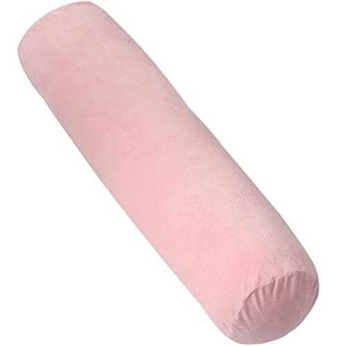 Body Pillow for Adults, Bolster Pillow with Removable Velour Cover, Long Round Roll Cylinder Pillow for Bed, 47" x 7.87", Pink