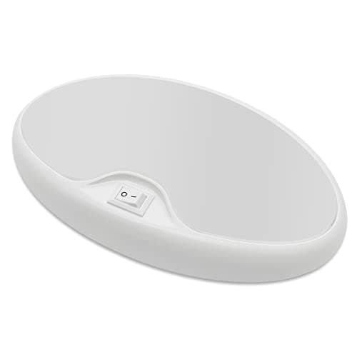 Dream lighting 12v RV Interior Light with On/Off Switch 6 inch Oval LED Ceiling Light 4.5W 3500K Soft White Lighting, Pack of 1