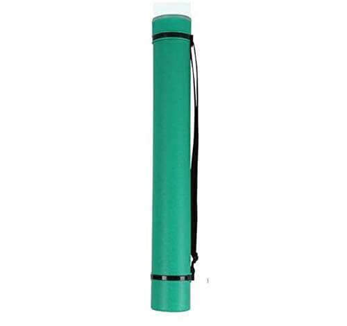 Document Poster Tube Telescoping Drafting Tube for Blueprints Posters Artwork Fishing Rod Case Hard Plastic Black Storage Tube Expands 24.5" up to 40" with Clear ID Card Cap & Carrying Strap (Green)