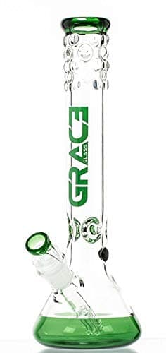 Grace Glass Ice Bong PEARL Series | XL Green Frog H:40cm - Ø: 50mm-SG:29.2mm - Diffuser Downstem (G7G)