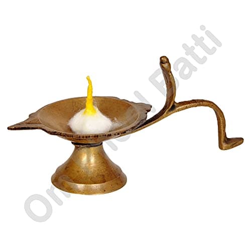 Om Phool Batti Round Cotton Wicks for Diya, GOL Batti for Puja with Chandan Tip, 1000 Pieces (Pack of 1, Yellow)