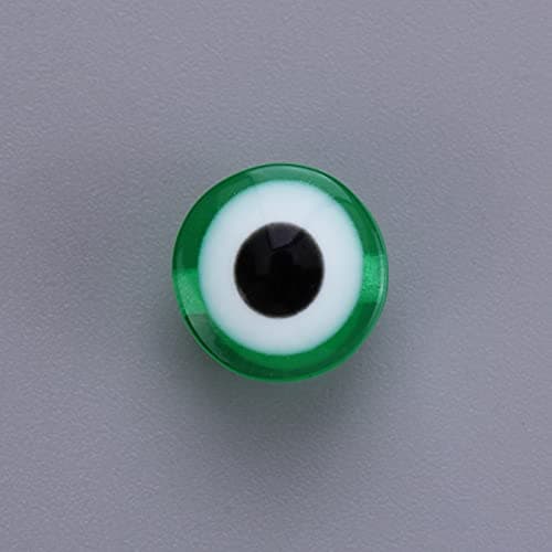 200pcs Evil Eye Beads Green Resin Lampwork Beads for DIY Jewelry Bracelet Ring Necklace Amulet Decoration Craft Making (Green)