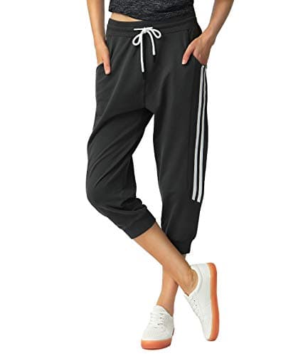 SPECIALMAGIC Women's Capri Pants Cropped Joggers with Pockets Elastic Waist Drawstring Capri Sweatpants