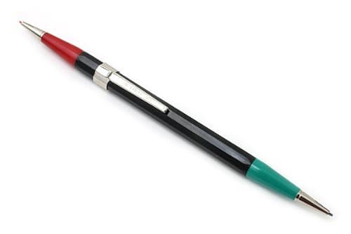 Autopoint Twinpoint Pencil, 0.9mm, Red Tip, Green Tip, Black Barrel, American Made (20210)