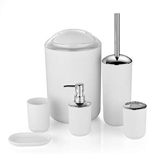 Tokmark, White, Elegant And Stylish, Six Piece Bathroom set.