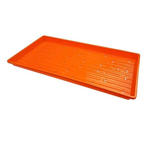 Microgreen Trays Color Extra Strength Seed Starting 1020 Plant Tray With Holes for Microgreens Wheatgrass and Fodder by Bootstrap Farmer (10, Orange)