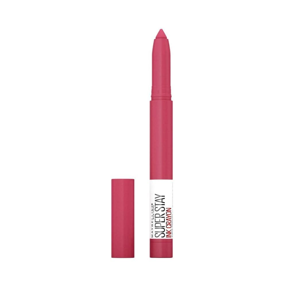 Maybelline Superstay ink crayon Matte longwear lipstick Makeup, Long Lasting Matte Lipstick with Built-In Sharpener, Run The World, Oz