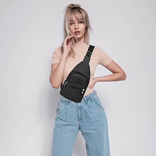 Crossbody Sling Backpack Sling Bag, Small Chest Bag Daypack Fanny Pack Cross Body Bag for Hiking Traveling Outdoors