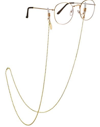 AllenCOCO 14 K Gold Plated Faceted Beads Eyeglass Chains for Women Sunglass Retainer Strap Eyewear Retainer Eyeglass Strap Holder
