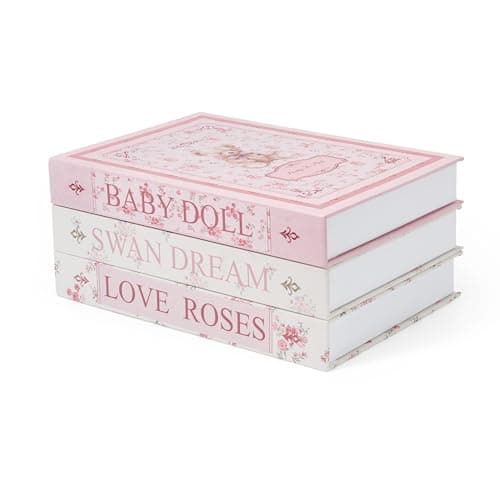TwoDays Coquette Room Decor Aesthetic, Vintage Victorian Decorative Fake Books, Storage Box for Coffee Table and Bookshelf, Bridgerton Decor. (Set of 3)