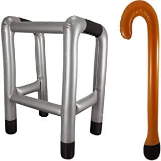 Inflatable Zimmer Frame and Walking Stick Set. Great Fun!