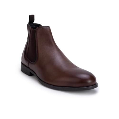 THOMAS CRICK Men's Chelsea Boots – Genuine Leather – Classic Formal Ankle Boots for Office & Occasion