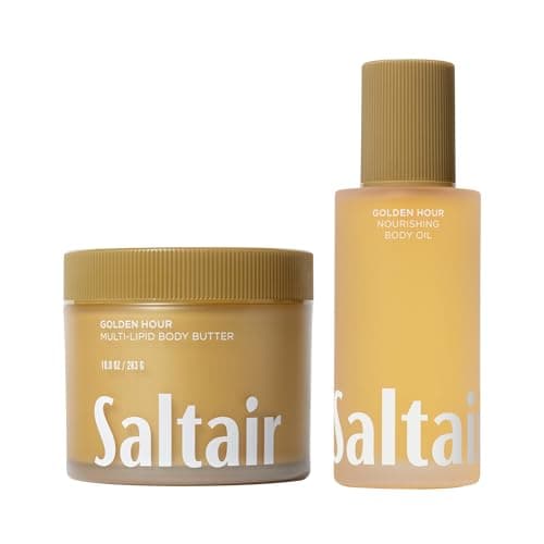 Saltair Body Oil and Multi-Lipid Body Butter Set – Deep Moisture, Hydrating After-Shower Skincare Duo – Golden Hour Scent