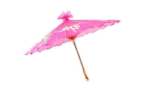 Wen Tai Sun Small Chinese/Japanese Floral Parasol Geisha Umbrella - 58cm diameter (Deep Pink)