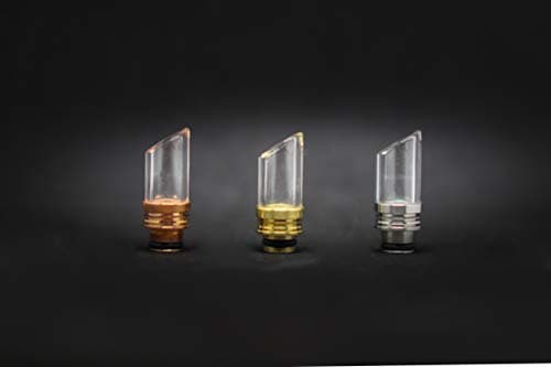 Angled top Pyrex Glass drip tip 510 Thread (Chrome)