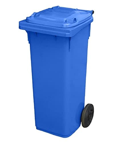 BritishBins Blue 140 ltr Wheelie Bin - Mid Size Household Wheelie Bin (For Many Councils) - Tough & Durable - For All Your Outdoor Rubbish & Recycling - EN840 Certified & Tested