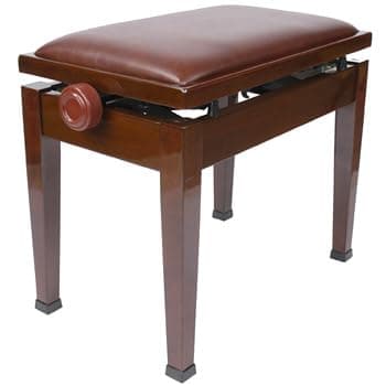 Adjustable Piano Bench Stool with Quick Adjustment in Walnut