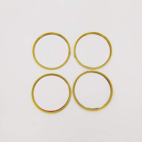 Aluminum Alloy Hub Refitting Sticker Wheel Center Hub Cap Ring Cover Trim Decoration Decal for AUDI A3 A4L A5 A6LQ3 Q5 (Gold)