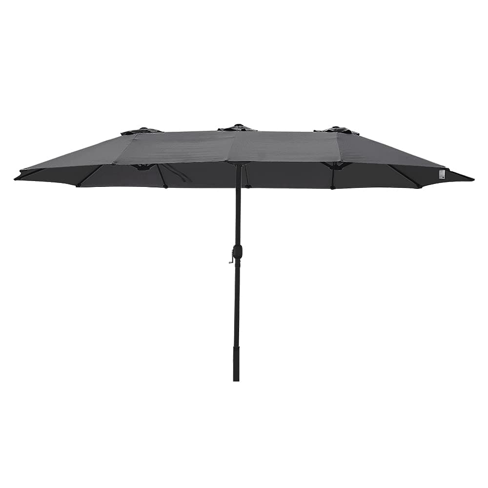 4M x 3M Large Garden Patio Parasol Double Sun Shade Canopy Umbrella Market Shelter Shade Outdoor Balcony Dark Grey