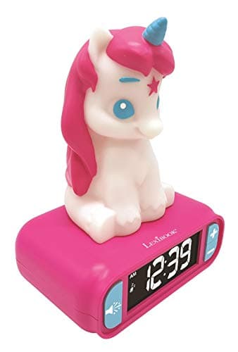 LEXiBOOK - Unicorn Digital Alarm Clock for Kids with Night Light, Snooze and Unicorn Sound Effects, Childrens Clock, Luminous Unicorn, Pink Colour - RL800UNI