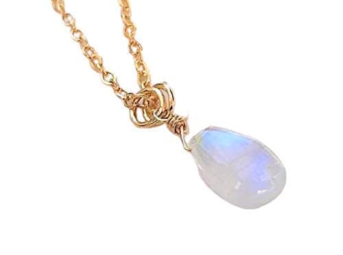 Vintagerelics JewelryRainbow Moonstone Pendant Necklace, 14K Gold Filled, Gifts For Women, Her, Mom, Brides, Weddings, Birthdays, Mothers Day, Anniversary, Graduation, 20 Inches Long