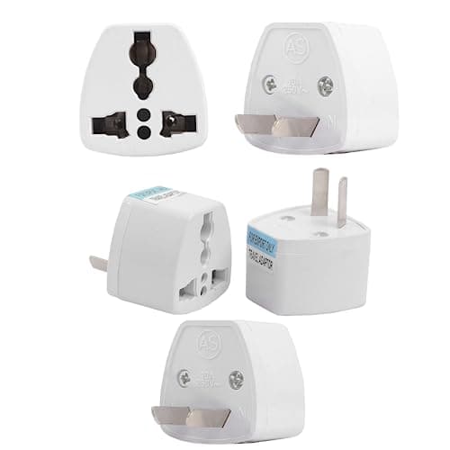 Hi-Plasst India to Australia Plug Adapter (Pack of 5) Type-I Universal Socket Converter | Australian Adapter for Indian Plugs for China, New Zealand, Argentina, Fiji | Cross Pins Adaptor Plugs