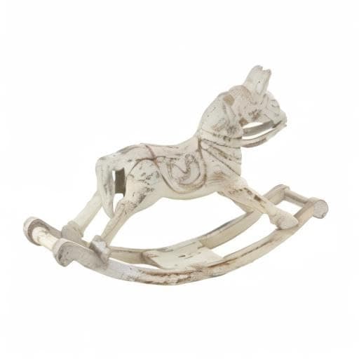 Deco 79 Mango Wood Horse Decorative Sculpture Home Decor Statue, Accent Figurine 27" x 7" x 17", White