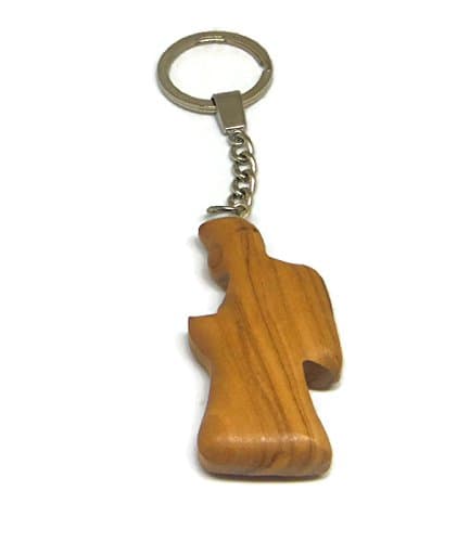 Olive Wood Praying Angel Key Ring Hand Carved in Bethlehem