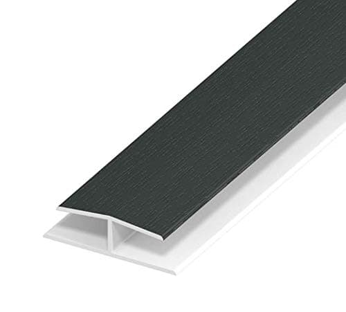 Eurocell Anthracite Grey Soffit Trim - PVC Plastic Jointing Trim - 9mm Board/Panel Joint - 1m Length - Hides Unsightly Joins