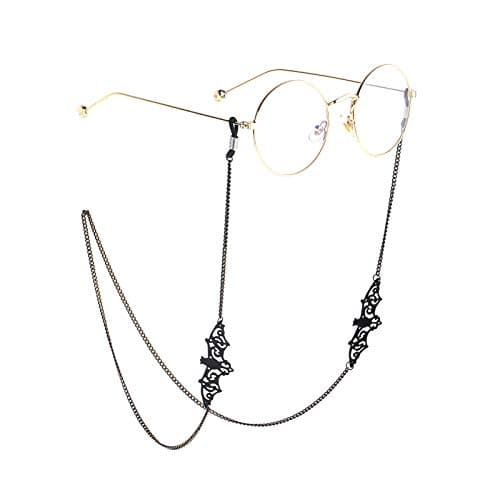 Black Bat Glasses Chain for Women Men Kawaii Eyeglasses Chain Holder Strap Cord for Sunglasses Eyewear (black bat)